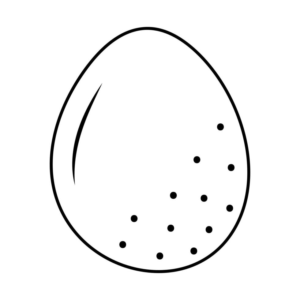 Doodle dino egg. Outline vector illustration.