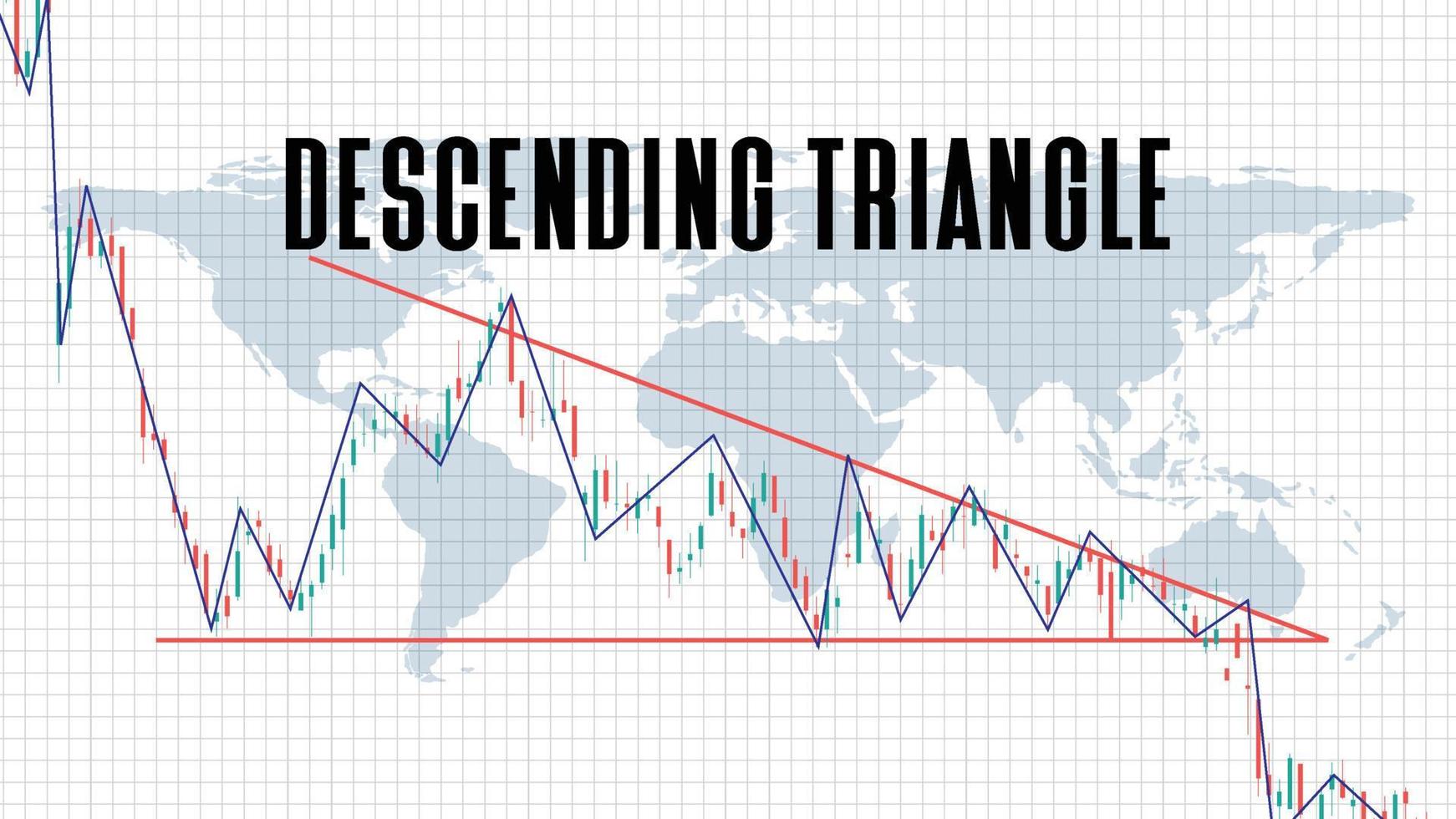 abstract background of descending triangle stock market on white background vector