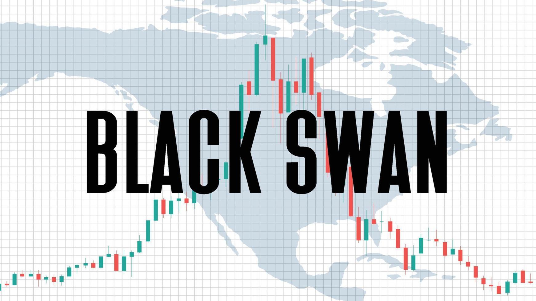 abstract background of Black Swans event stock market on white background vector