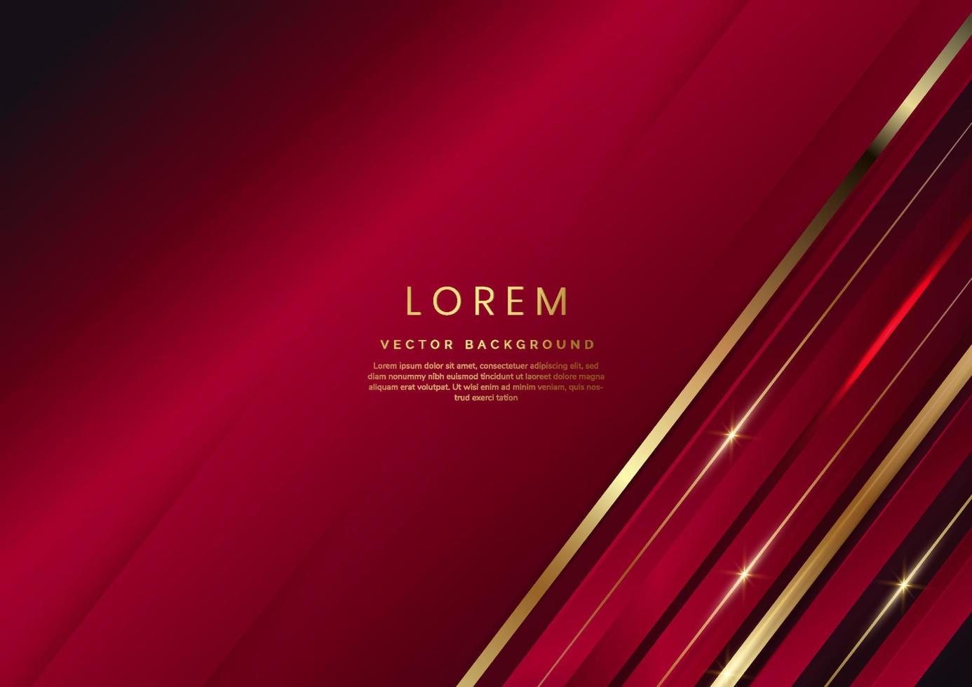 Abstract luxury red elegant geometric diagonal overlay layer background with golden lines. You can use for ad, poster, template, business presentation. vector