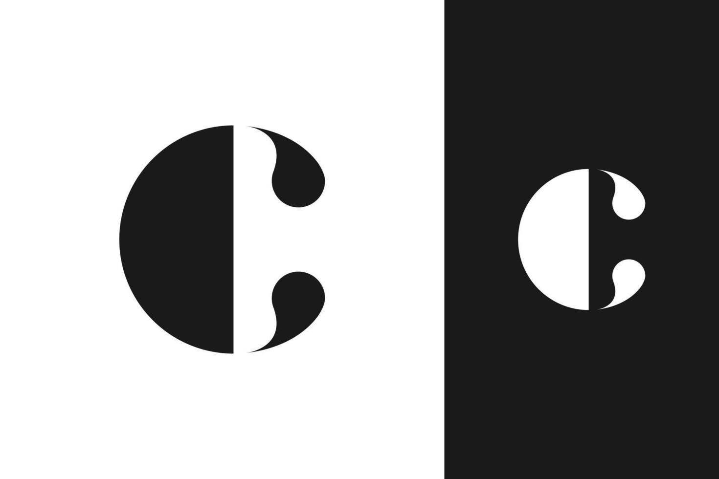 simple minimal modern initial c monogram logo design vector