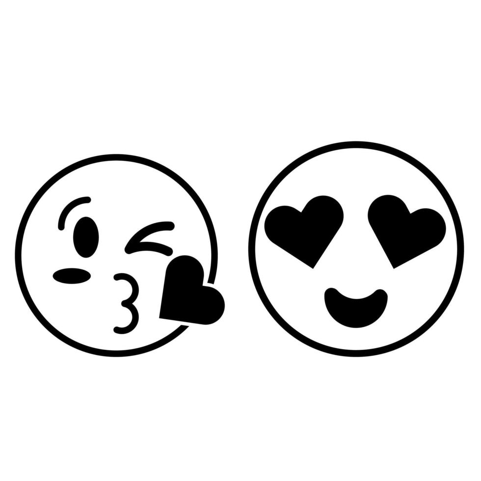 encantadora ilustración de contorno de emoji vector