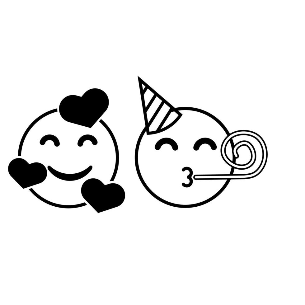 anniversary emoji outline illustration vector