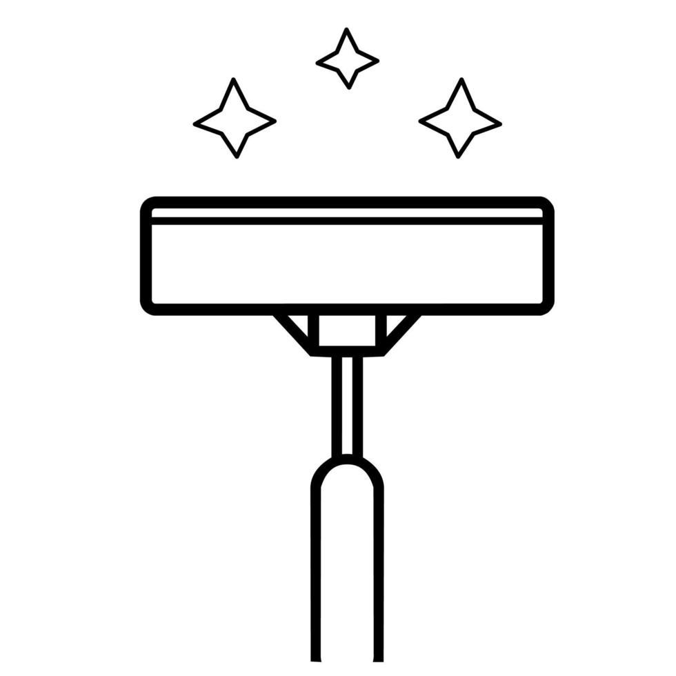 Clean mop outline illustration. vector