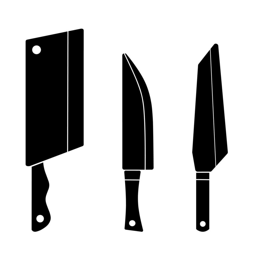 tipo de cuchillo, ejemplo de logotipo de icono de cuchillo de cocina con fondo transparente y blanco. Ilustraciones de gráficos vectoriales vector