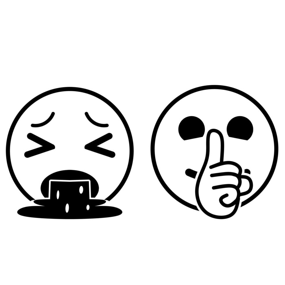 don't speak emoji outline illustration vector