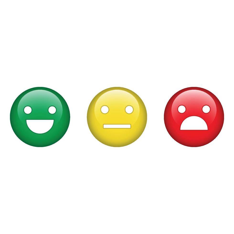 Set of emoticons of sadness, joy and indifference vector