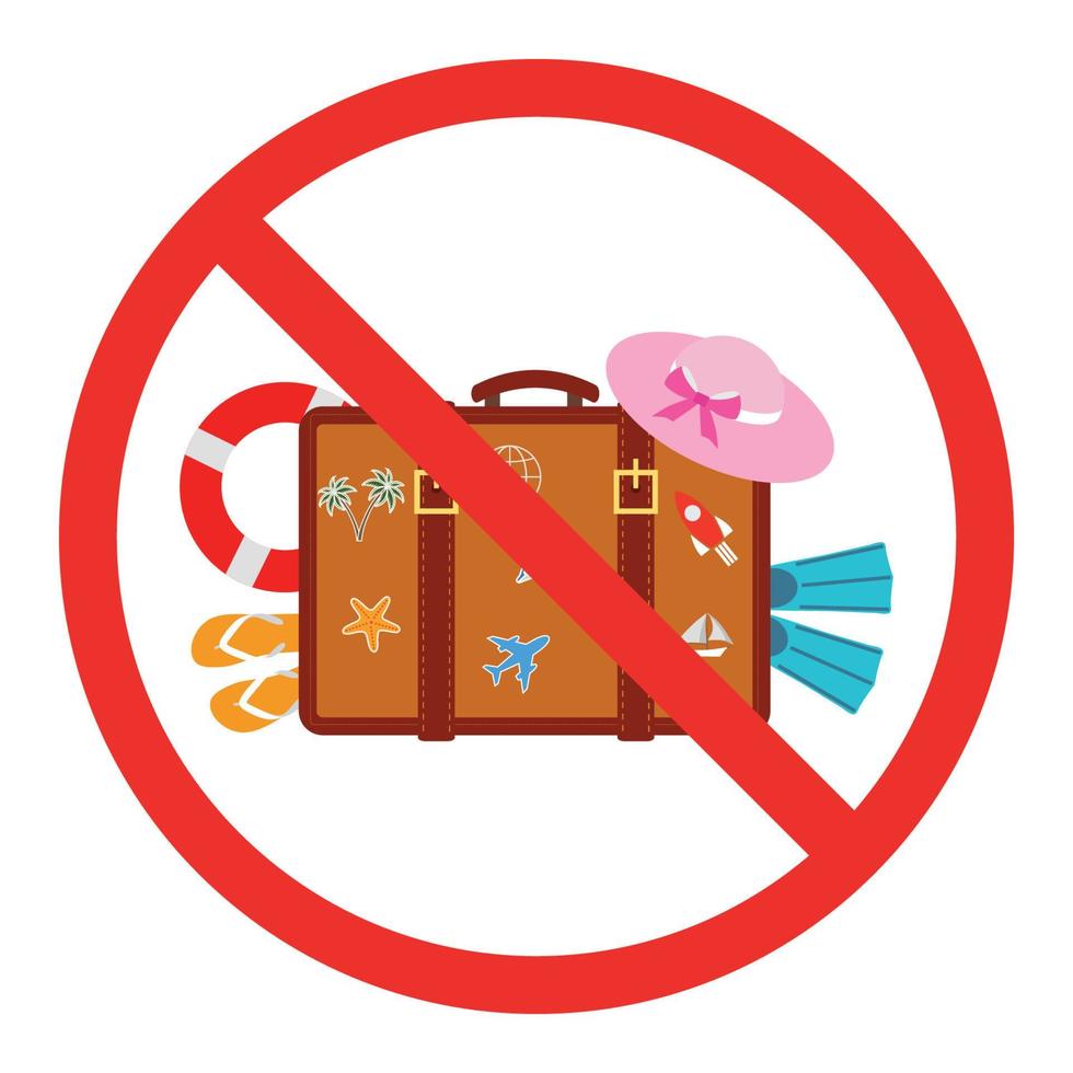 Badge The ban on flights, movement and travel. vector