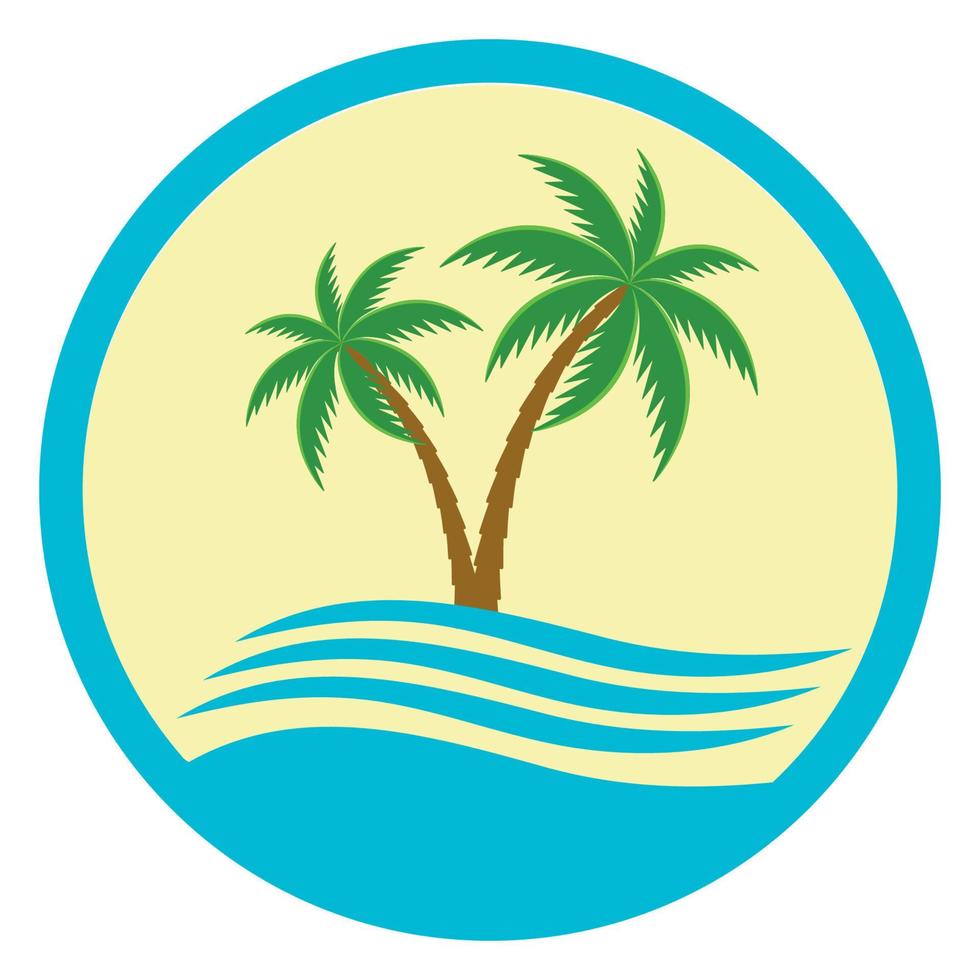 Illustration of island with palm tree vector