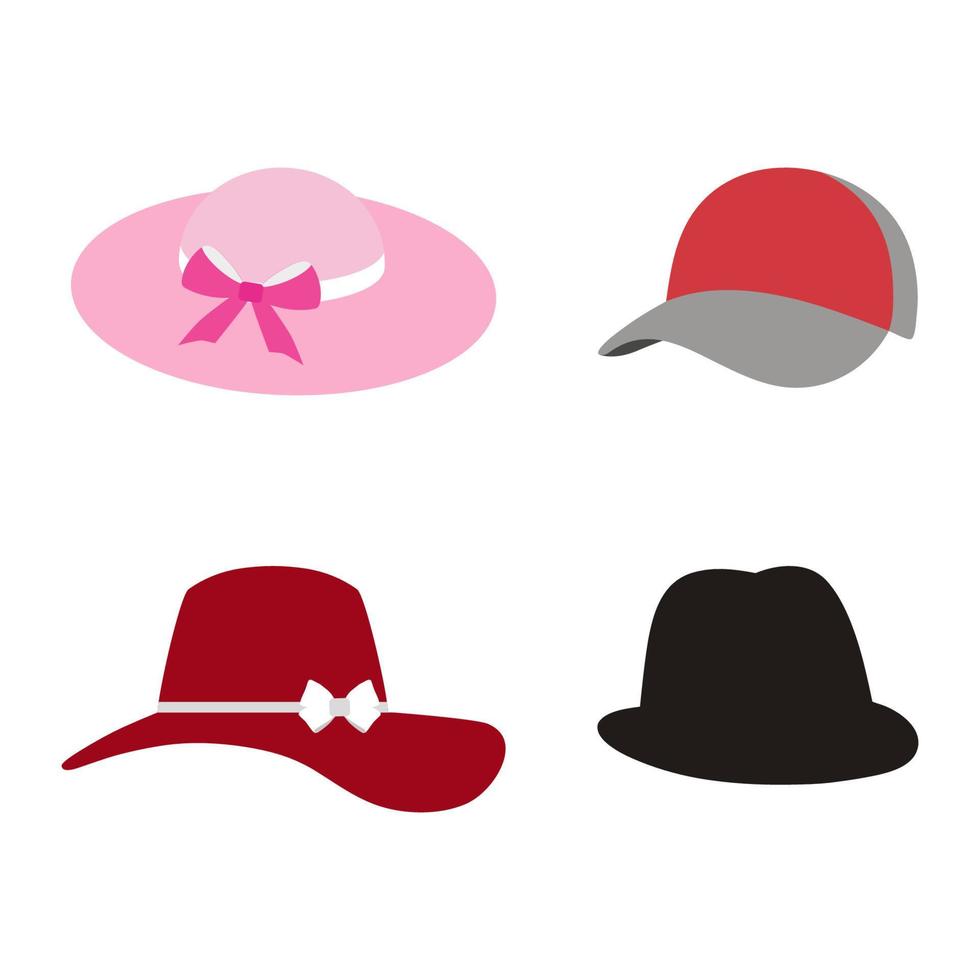 Set of men's and women's hats vector