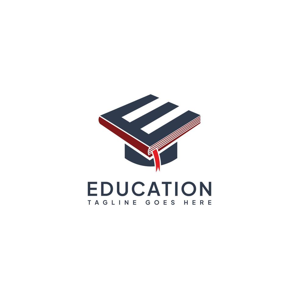 Letter E Education Logo Template. Symbol Hat toga logo vector. vector