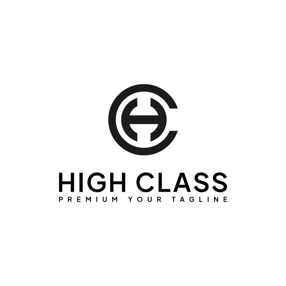 logotipo de letra hc o ch premium, vector de logotipo de clase alta.