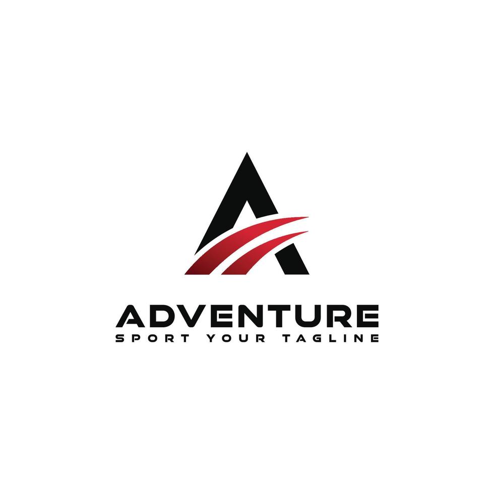 letra a minimalista, imagen vectorial del logotipo de aventura, logotipo de la marca deportiva vector