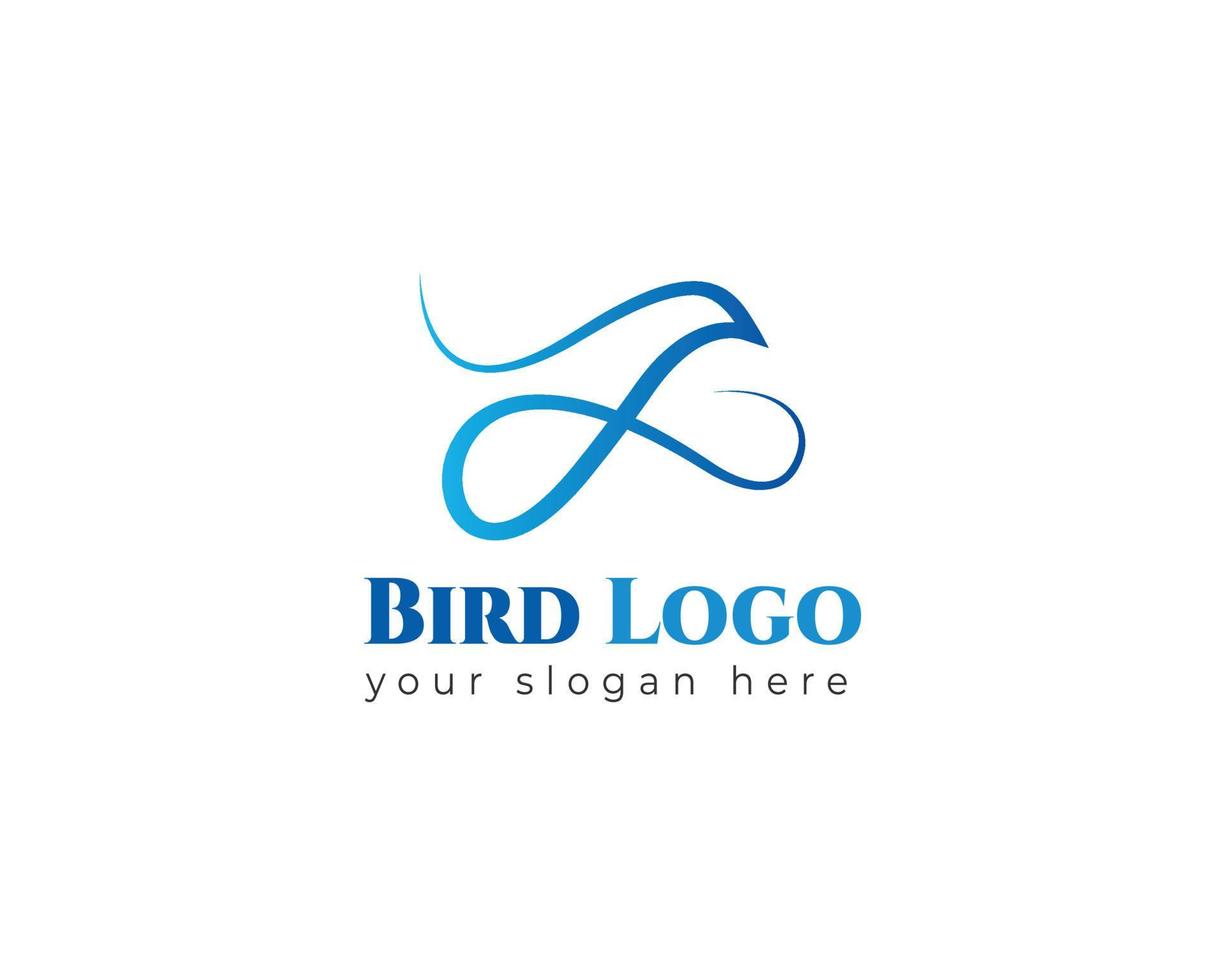 pájaro volador logo s letra infinito diseño abstracto vector