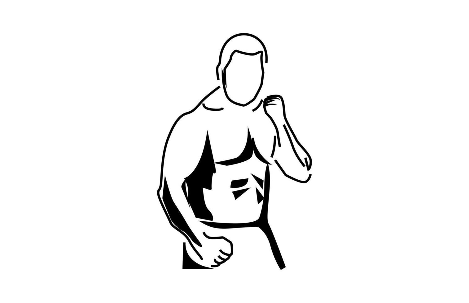 un luchador de muaythai posando ilustración vectorial vector