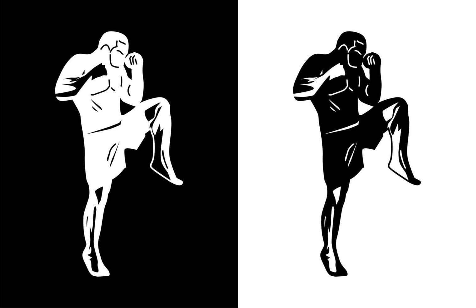 A Muaythai fighter posing vector illustration