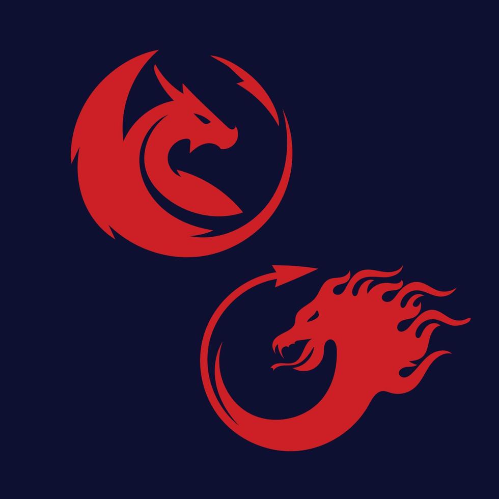 diseño de vector de logotipo de dragón