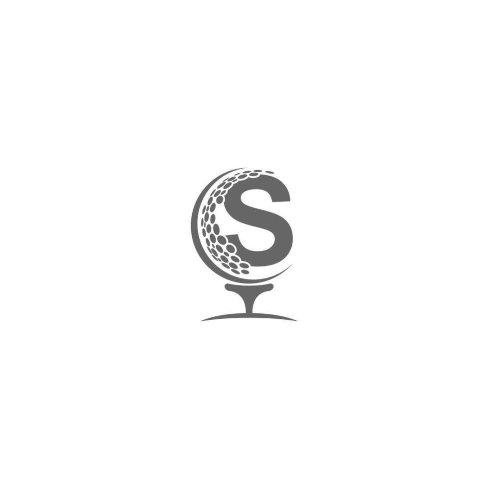 Letter S and golf ball icon logo design vector