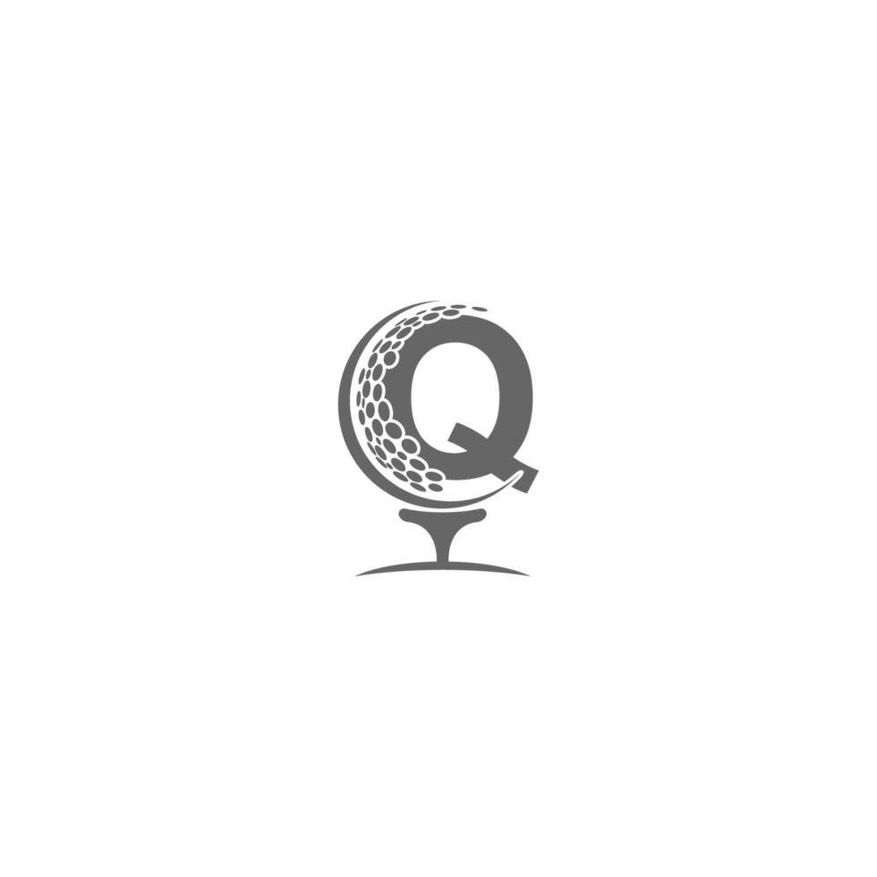Letter Q and golf ball icon logo design vector