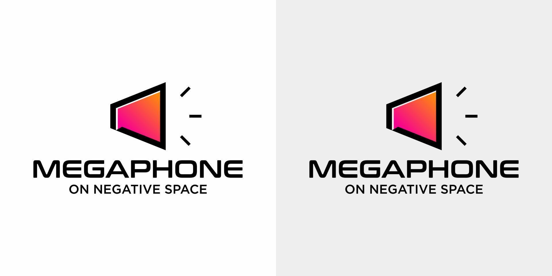 Megaphone pink logo design with gold color. vector
