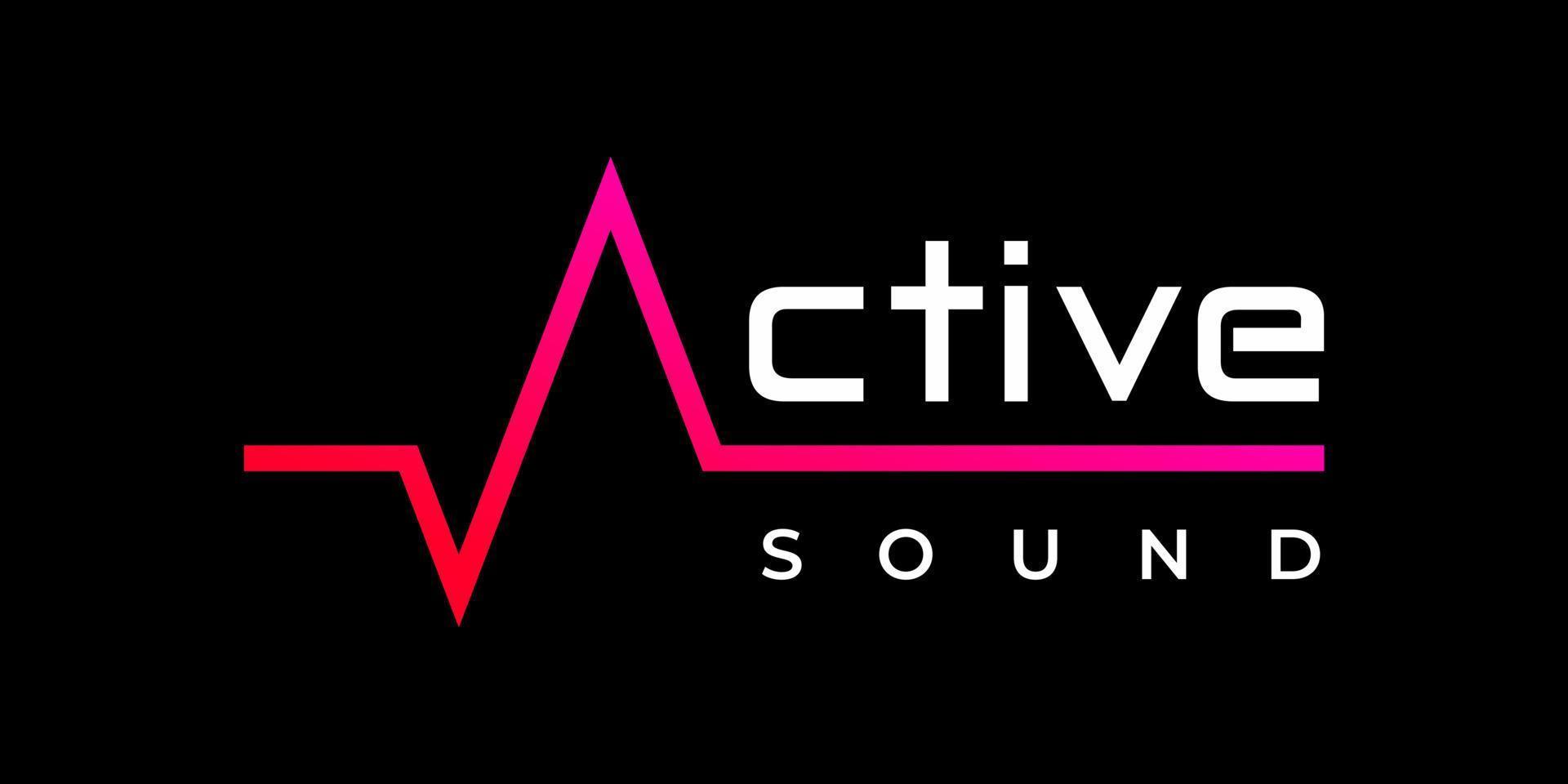 Active wordmark logo design with dark background. vector