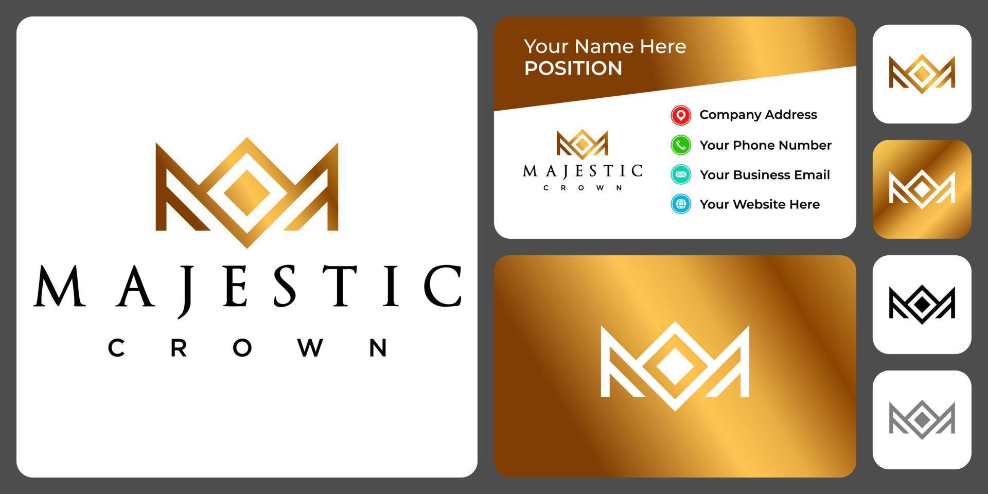 Letter M or MM monogram logo with business card design 10169449