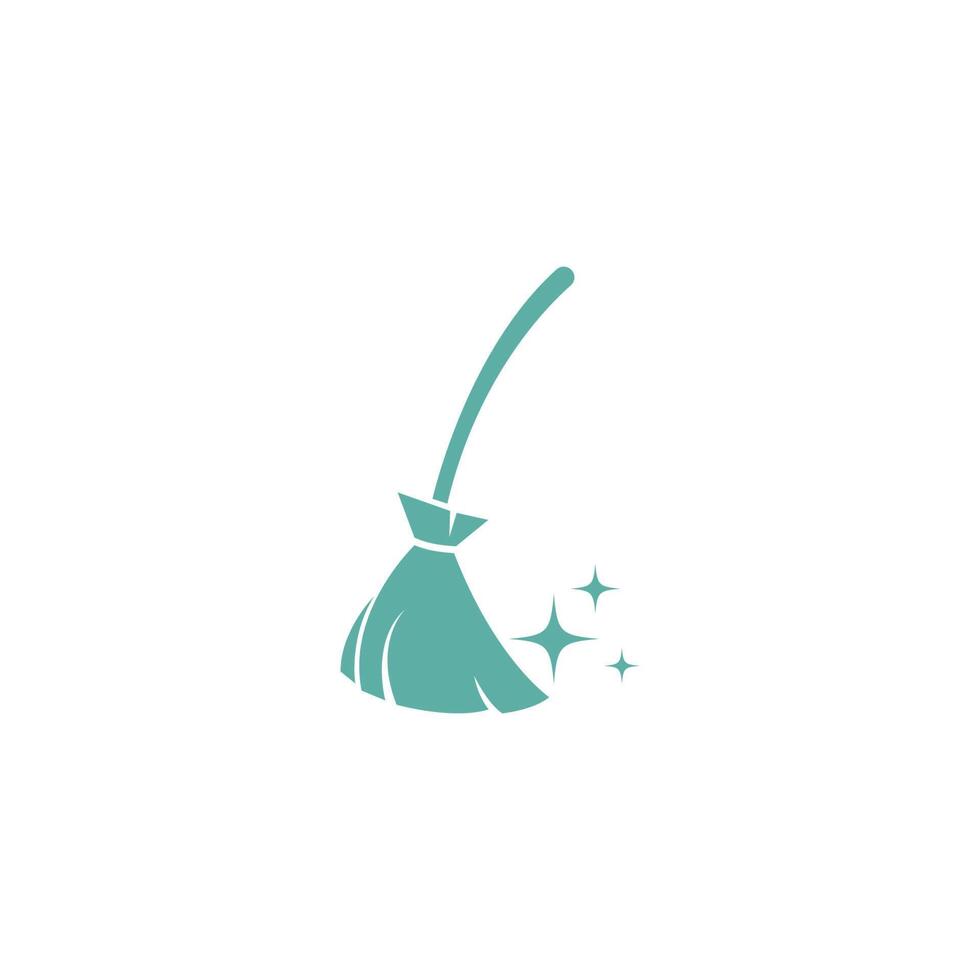 Broom icon logo design illustration template vector