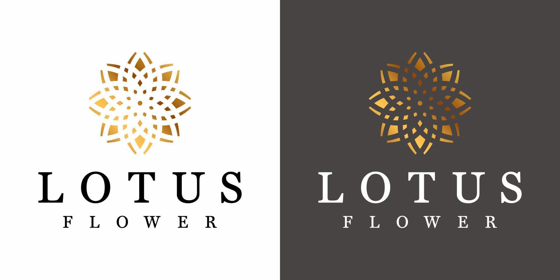 Lotus logo design in gold color. vector