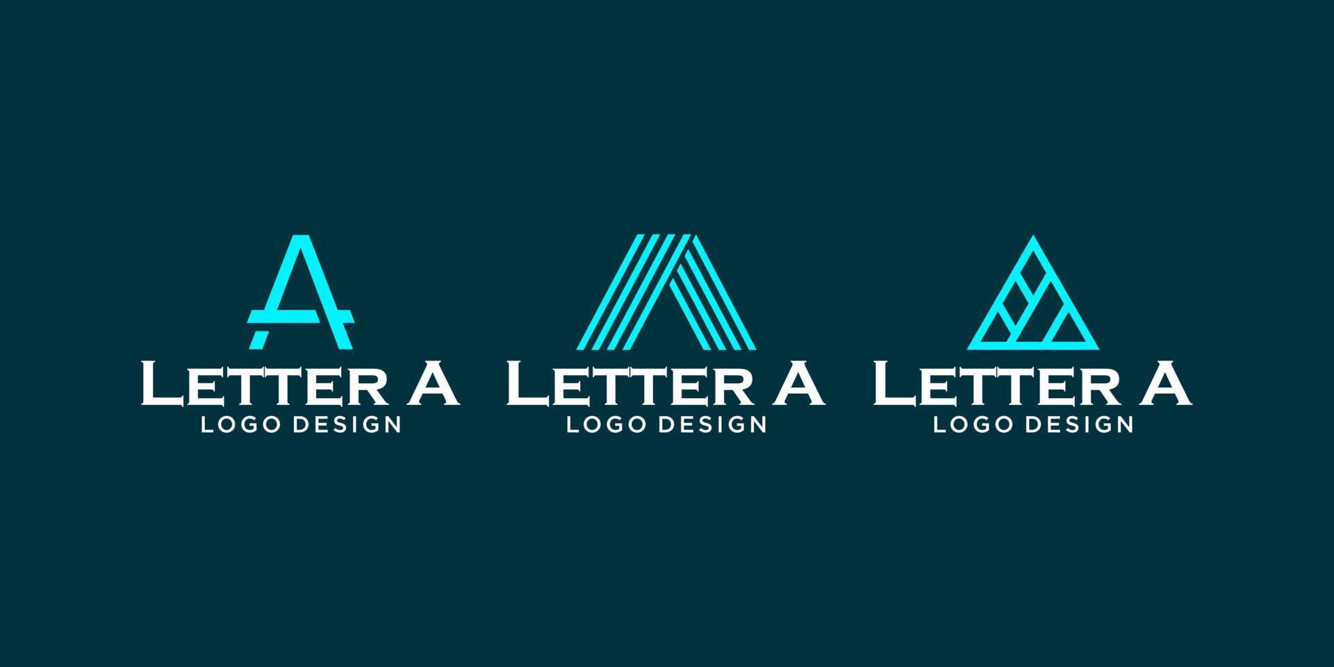 Triple letter A monogram logo design on a dark background. vector