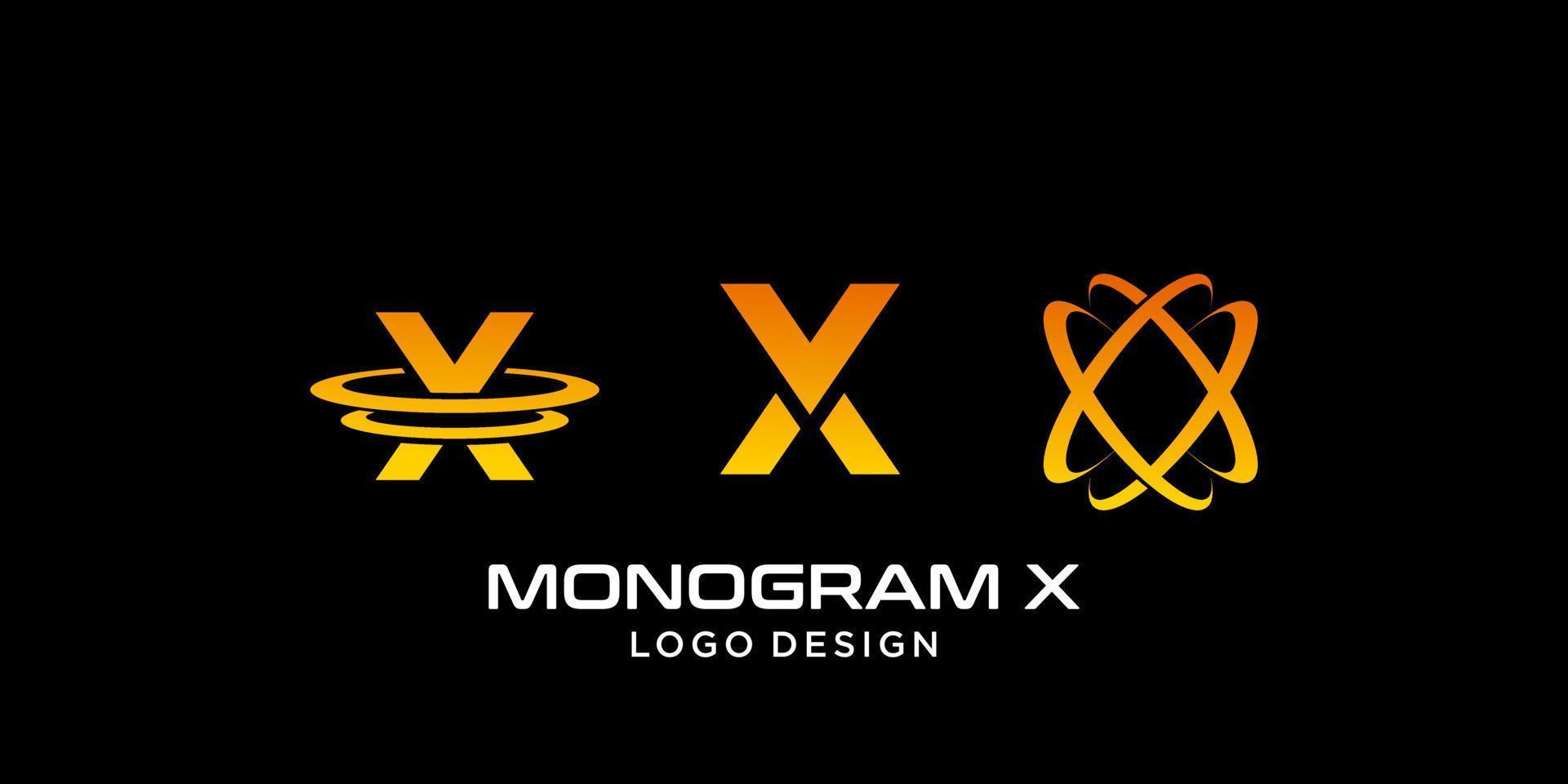 Letter X monogram industry logo design on a black background. vector