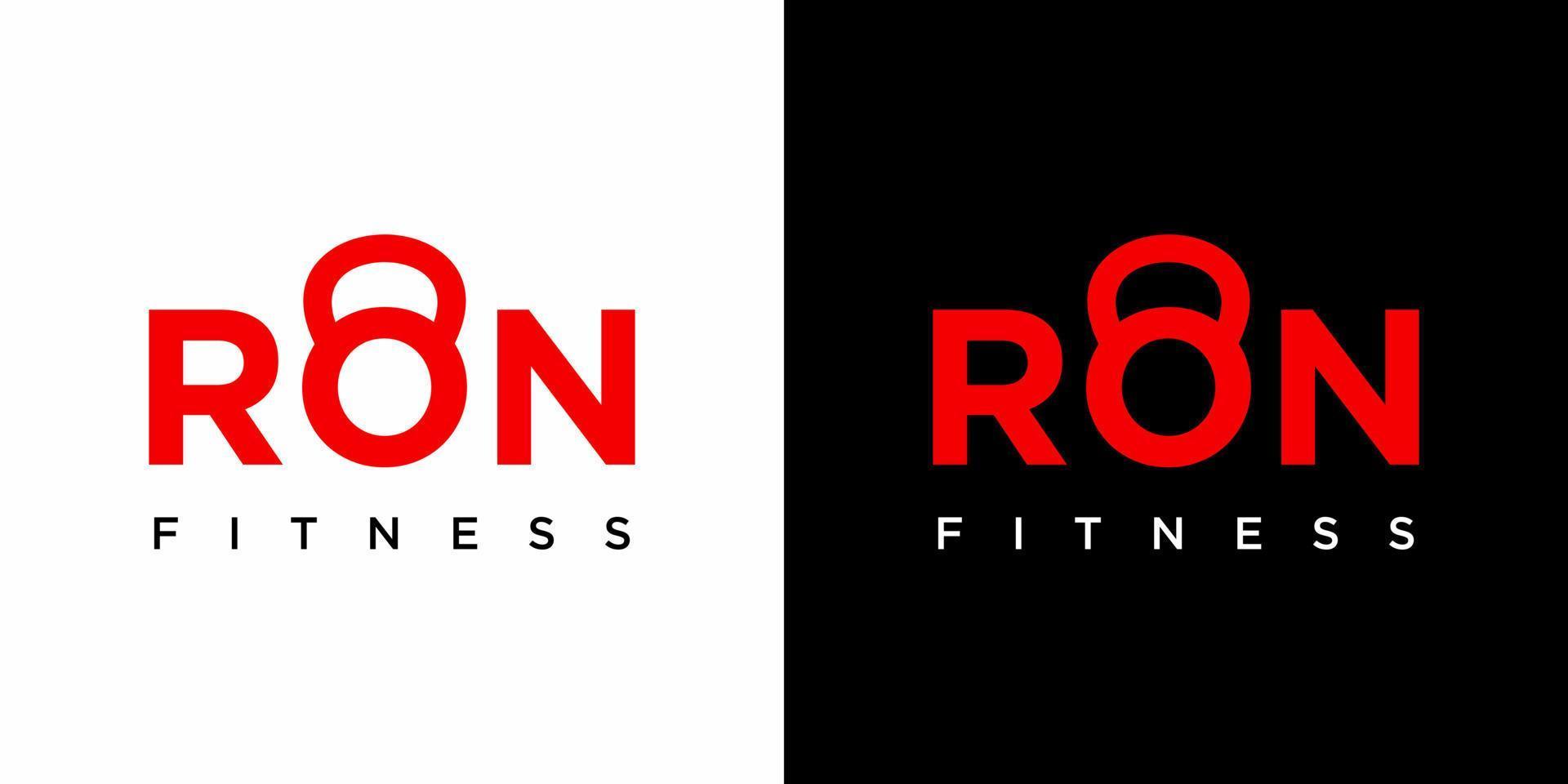 Letter O monogram kettlebell logo design in red color. vector