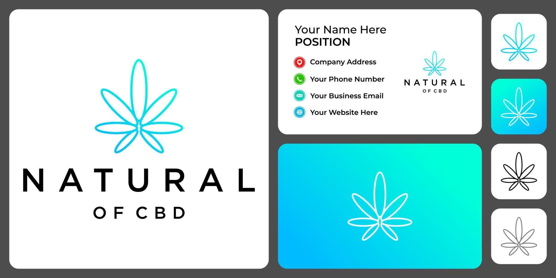 Simplistic CBD logo design with business card template. vector