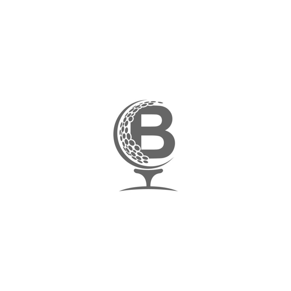 letra b y diseño de logotipo de icono de pelota de golf vector