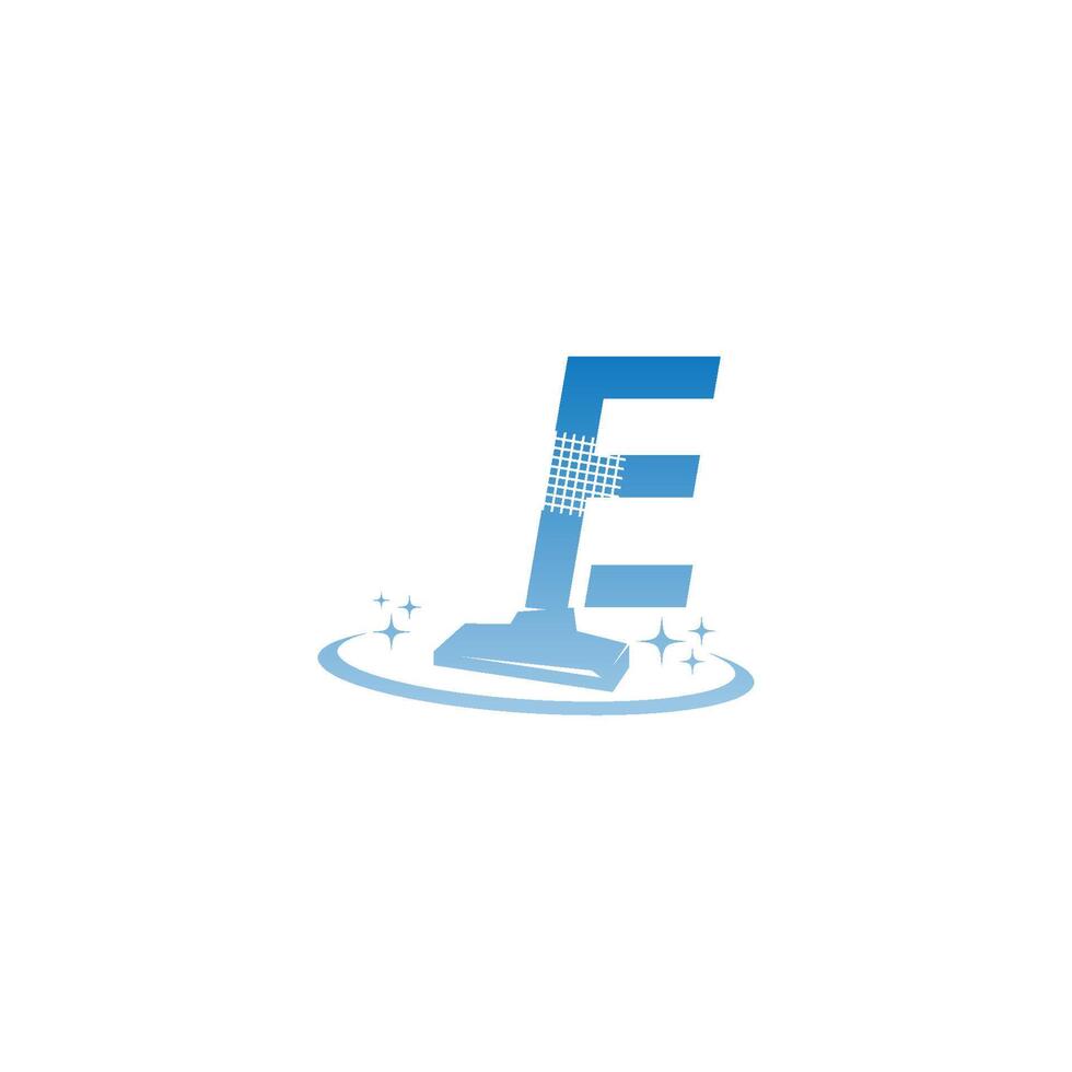Cleaning service logo illustration with letter  E icon template vector
