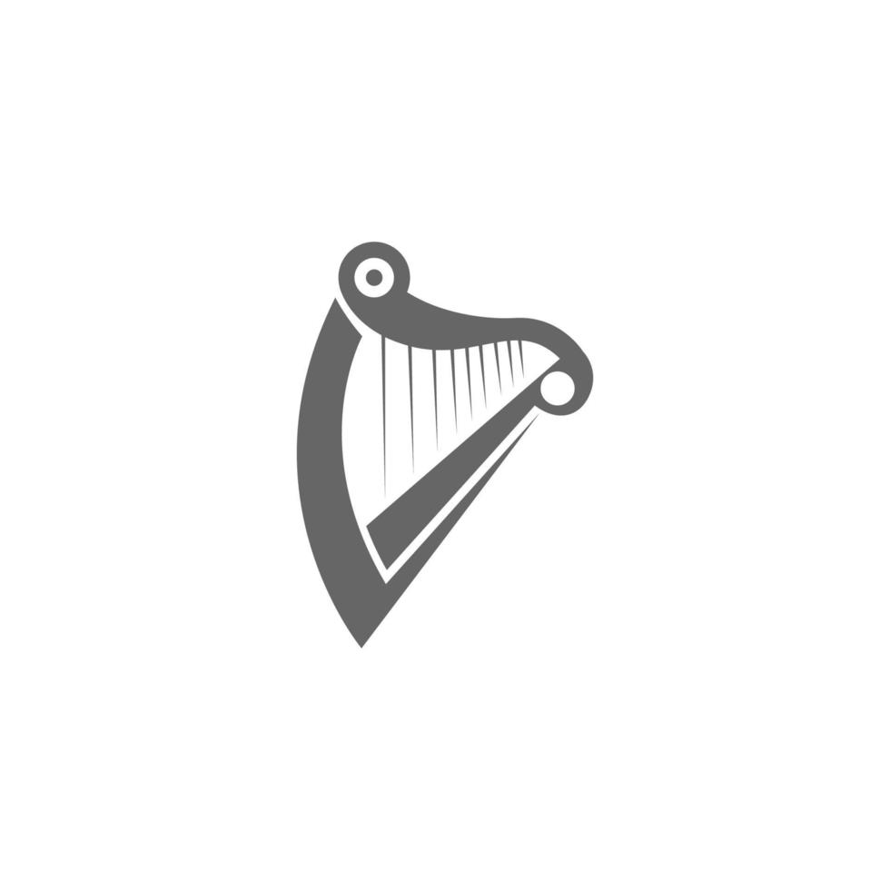 ilustración de icono de instrumento musical de arpa vector