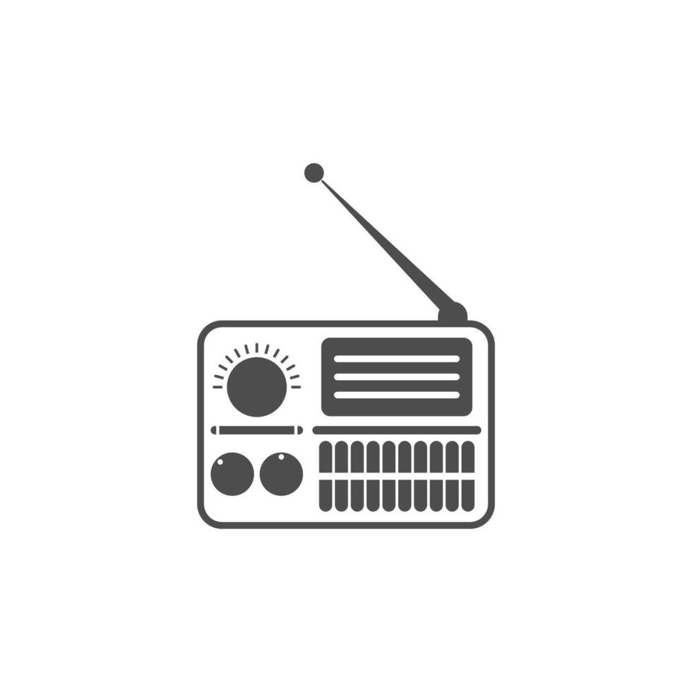 plantilla de ilustración de diseño plano de icono de radio vector