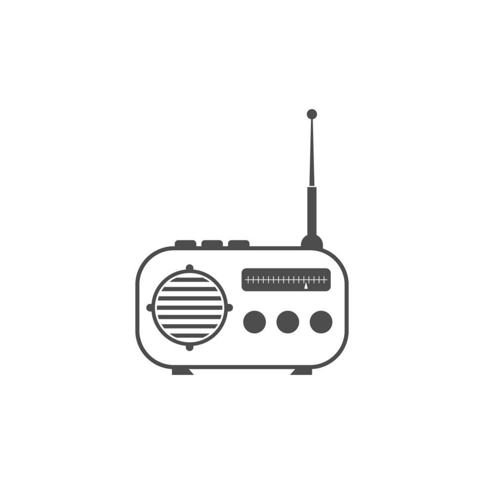 plantilla de ilustración de diseño plano de icono de radio vector