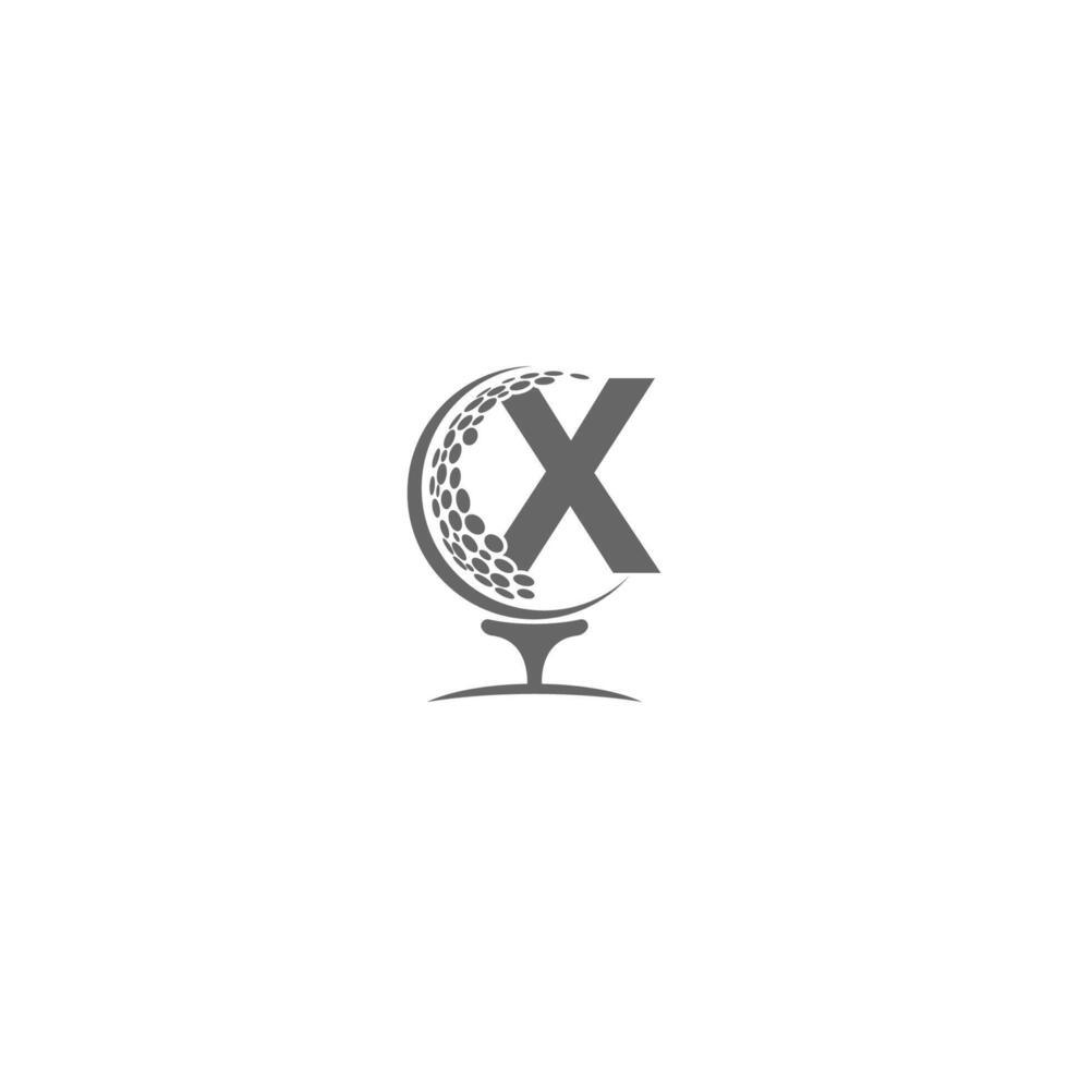 letra x y diseño de logotipo de icono de pelota de golf vector