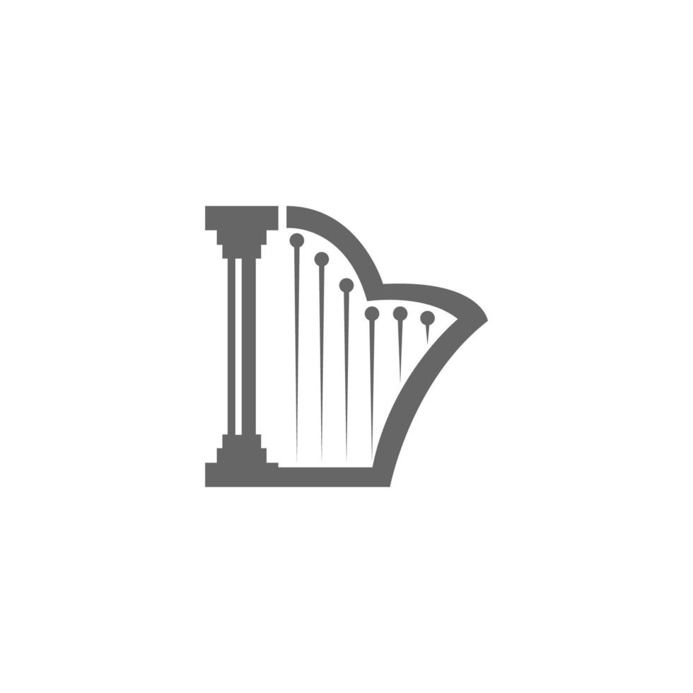 Harp musical instrument icon illustration vector