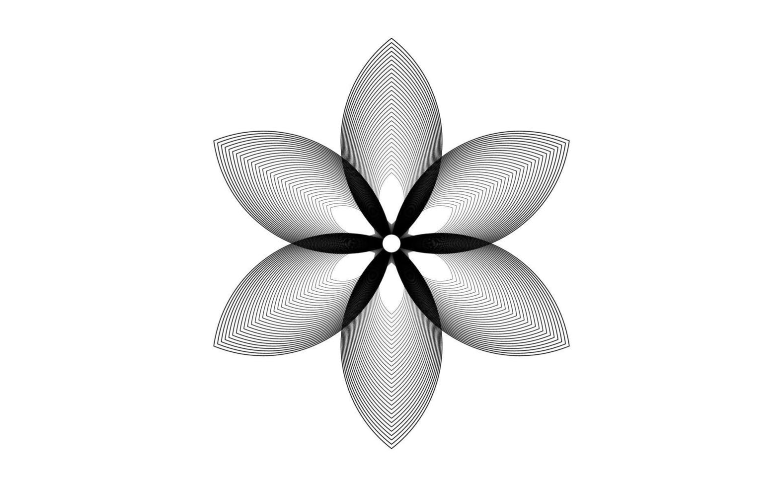 Seed Flower of life lotus icon, logo mandala sacred geometry, tattoo symbol of harmony and balance. Mystical talisman, black circles lines vector isolated on white background