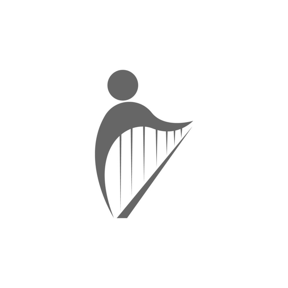 Harp musical instrument icon illustration vector