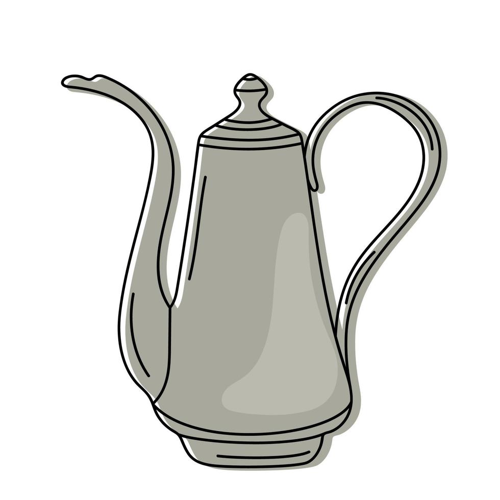 Hand drawn vintage coffee pot. vector