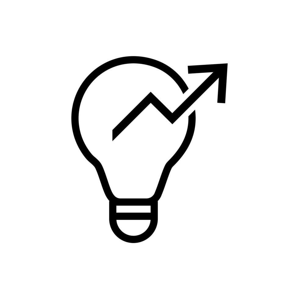 lightbulb with arrow up. increase graph icon vector