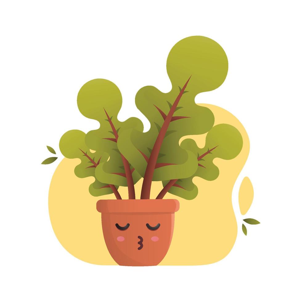 Decorative cartoon plant. Vector illustration.