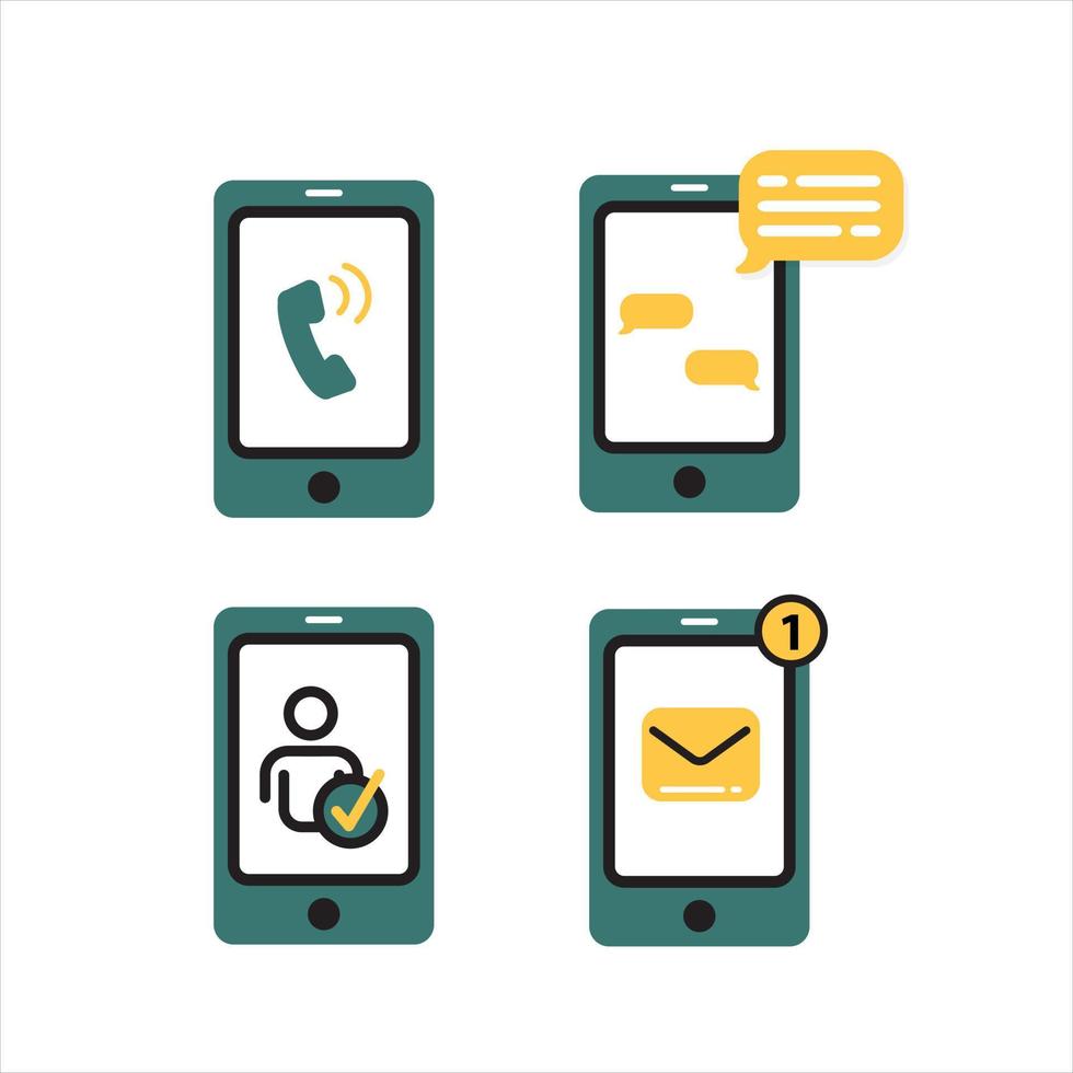 Smartphone services related. Set of Mobile Phone icon. vector