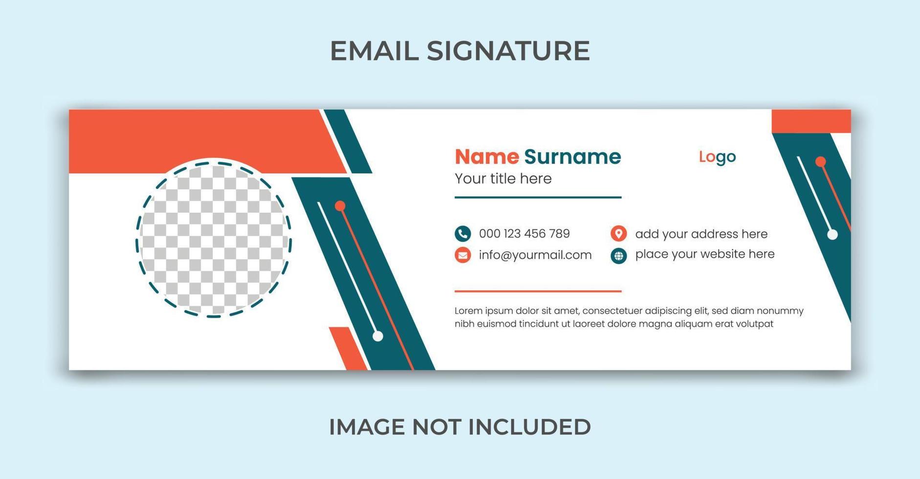 Email signature or personal social media template vector
