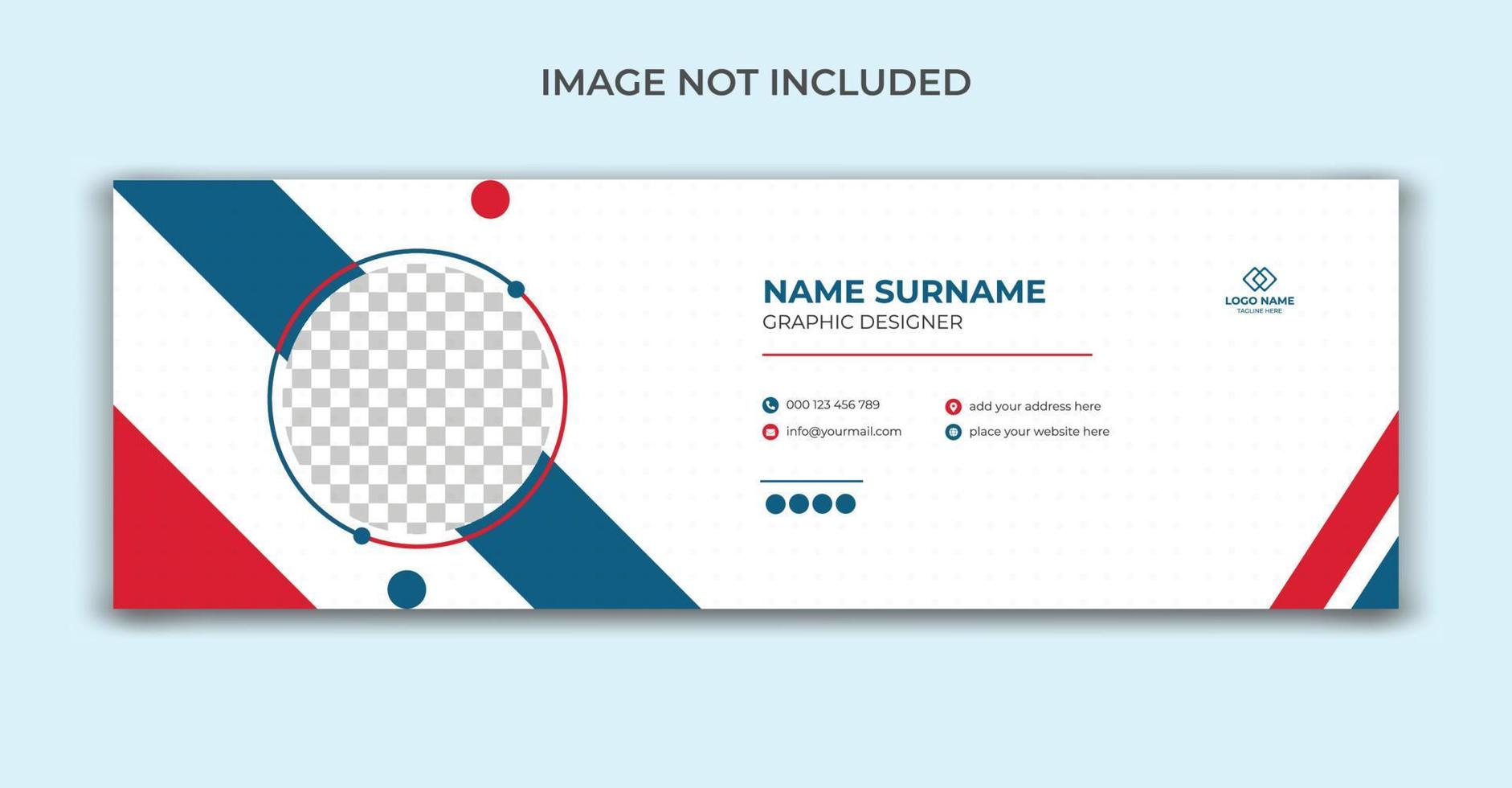 Email signature or personal social media template vector