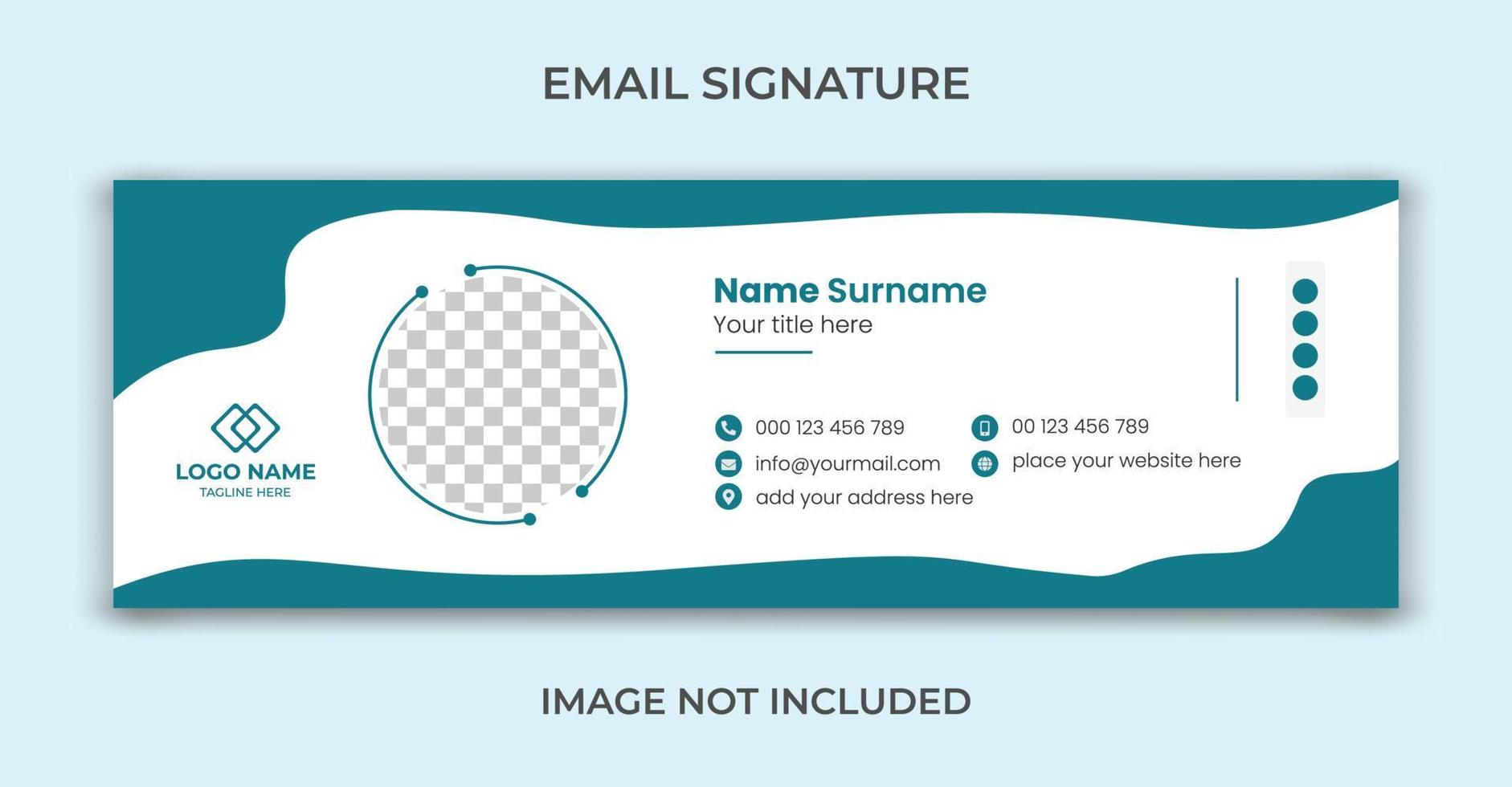 Email signature or personal social media template vector