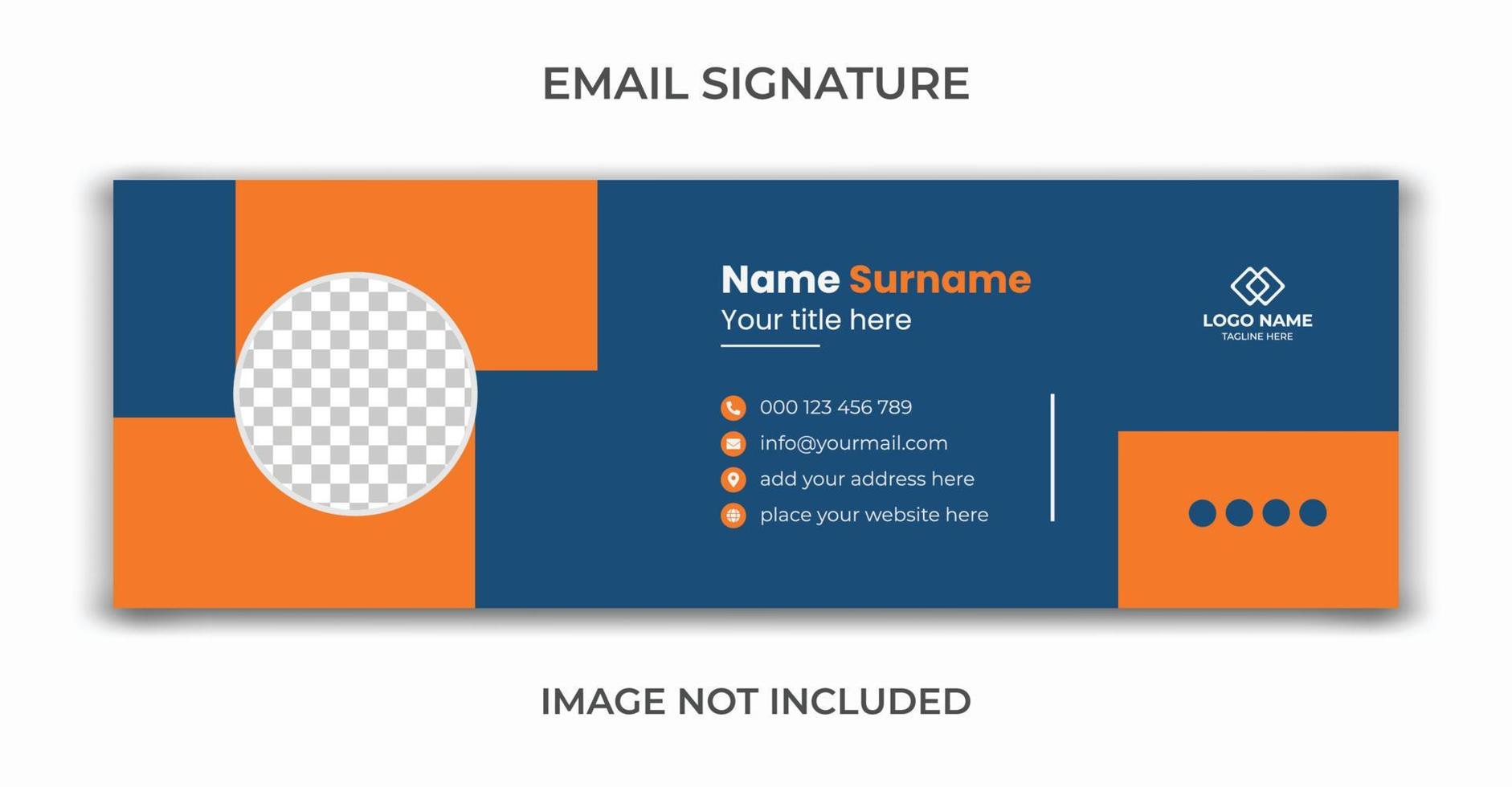 Email signature or personal social media template vector