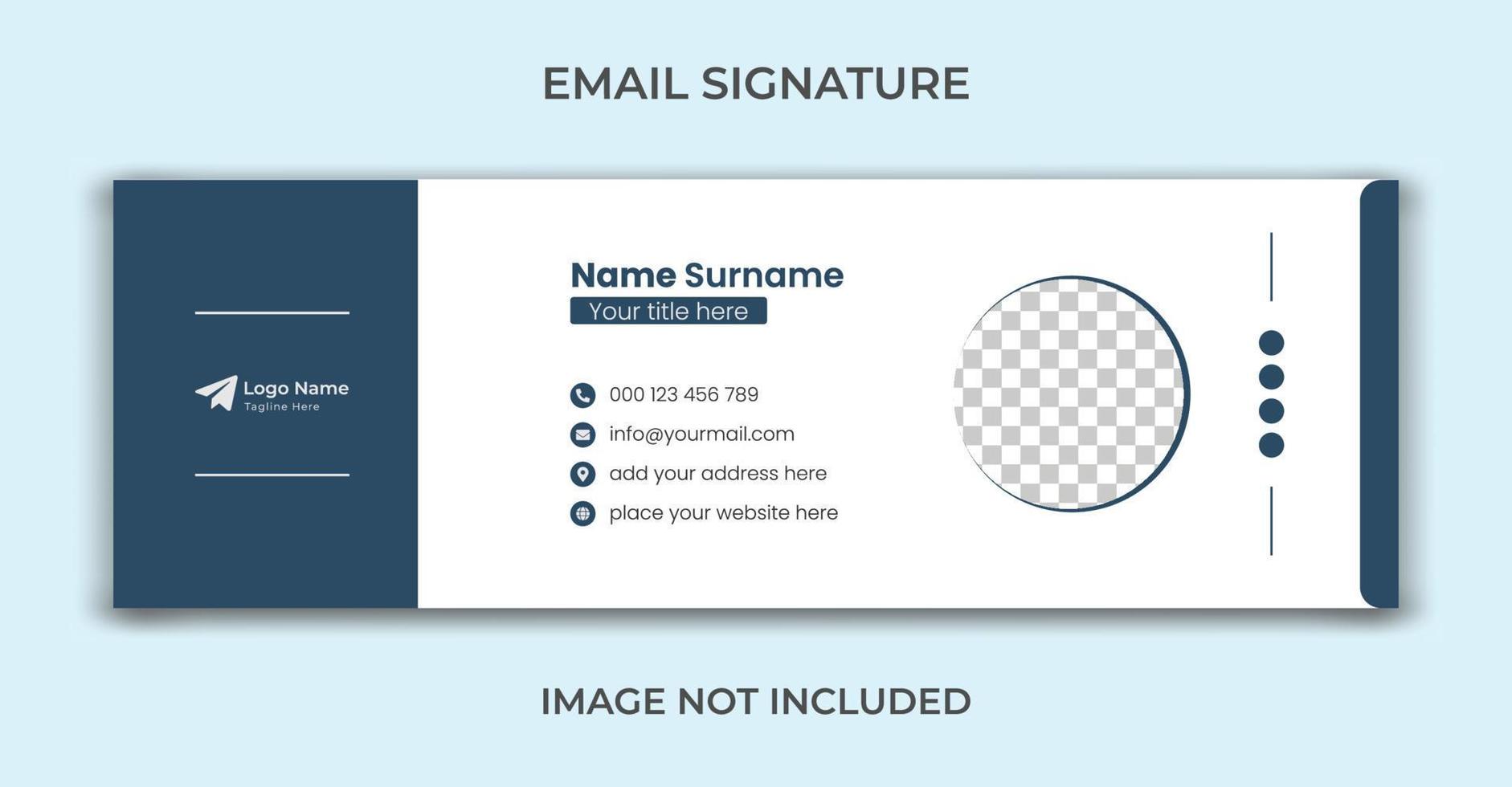 Email signature or personal social media template vector